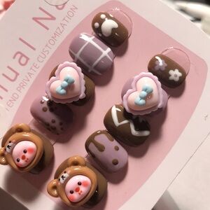 Hand-made press-on nail (brand new, size small)